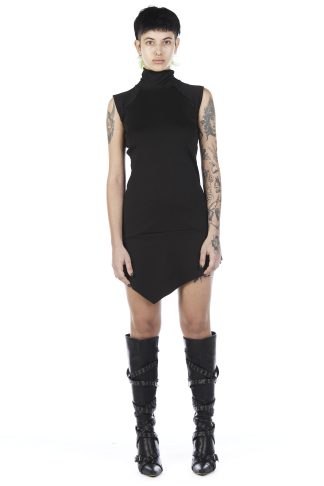 Black Granny's Neck Dress